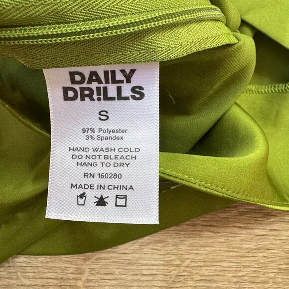 Daily Drills Silky Mini Skirt in Olive Green - Picture 4 of 7